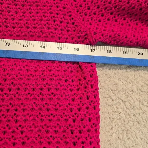 Banana Republic Fuschia Pink Open Knit Sweater Dress with Underslip Size M - Picture 8 of 12